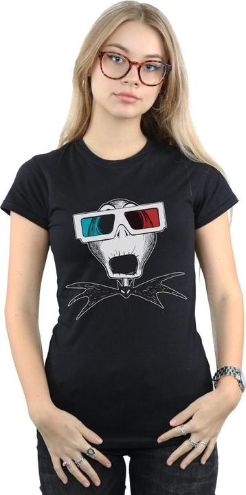 Actual product image Disney Womens/Ladies Nightmare Before Christmas Jack Skellington 3D Glasses Cotton T-Shirt (M)