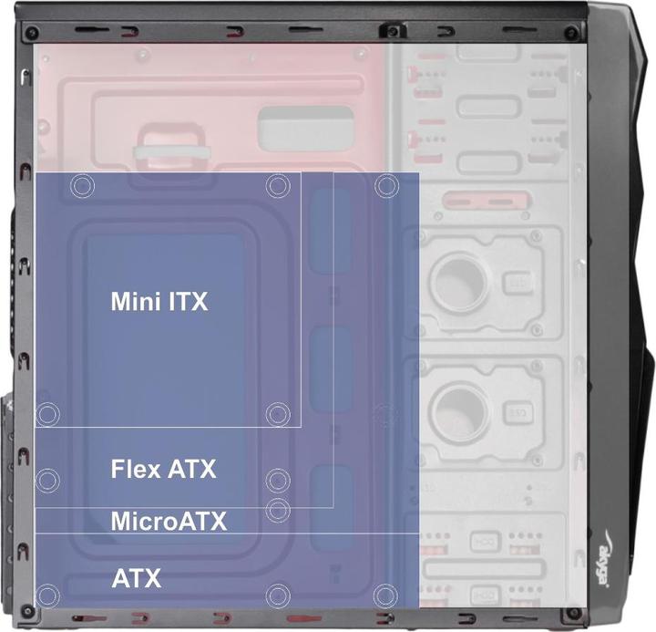 Actual product image Akyga ak995bk PC "ATX Nero Midi Tower Black (ATX, mATX, Mini-ITX)