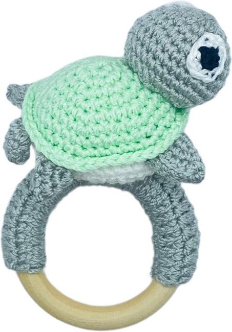 Actual product image BabyExpress Turtle Grip Ring grey-light green