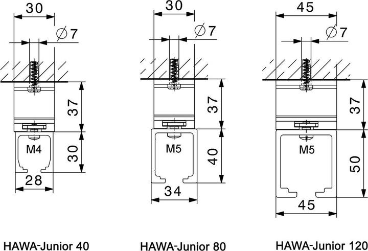Actual product image HAWA Sound insulation bracket -SoundEx for HAWA-Junior 40, 80 and 120