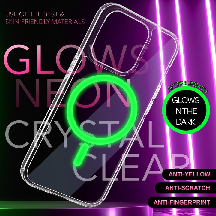 Produktbild Nalia Klare Hart Hülle, MagSafe Ring Leuchtet im Dunkeln (Apple iPhone 16 Pro Max)