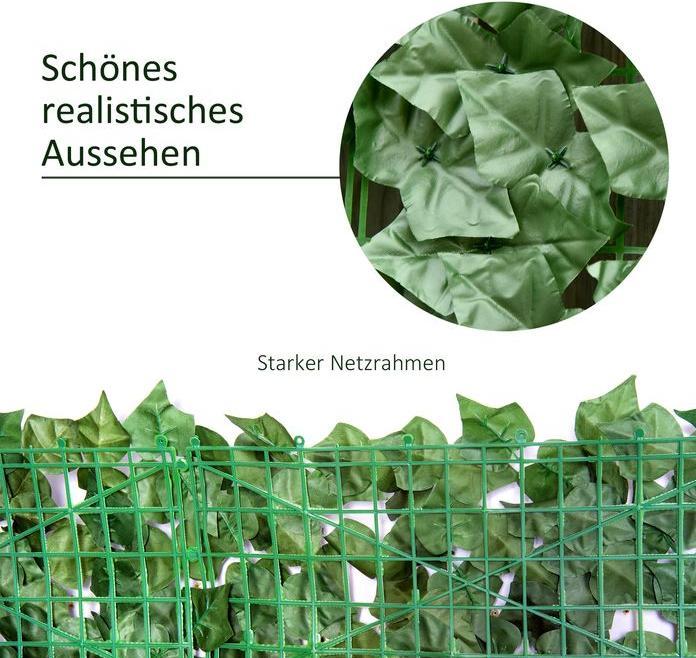 Image du produit Swisshandel24 Haie artificielle Haie brise-vue Plantes Haie décorative murale Vert foncé 300 x 100 cm (300 cm)