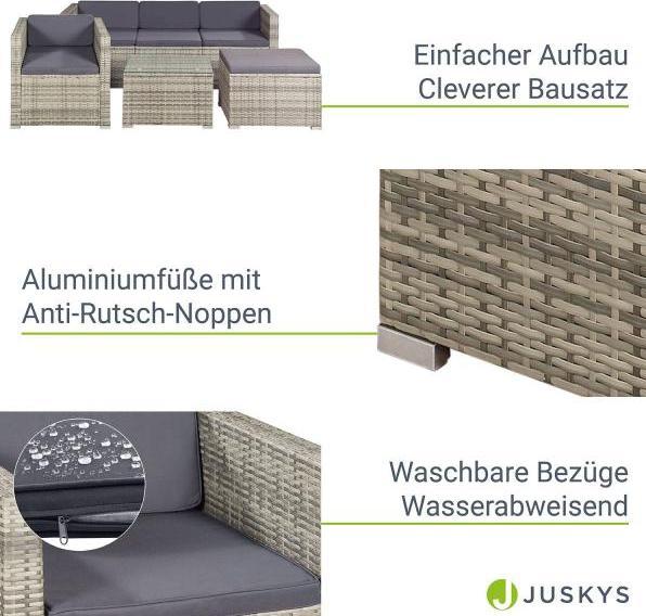 Actual product image Juskys Polyrattan lounge Punta Cana L