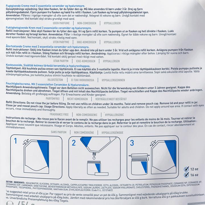 Image du produit CeraVe Moist Cream refill anglais français (Lait pour le corps, 473 ml)