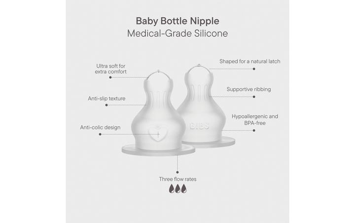 Actual product image Bibs Bottle suction Silicone Slow Flow 2 pieces