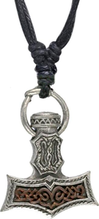 Star Piercing Halskette schwarz Anhänger silber Hammer (Messing)