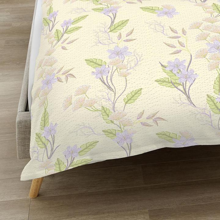 Actual product image Kaeppel Seersucker bed linen Sadira yellow (Bedding set, 155x220 cm + 80x80 cm)