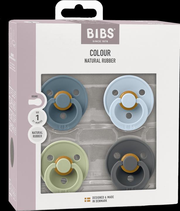 Produktbild Bibs Nuggi Try-it Colour Latex 0-6m 4 Pack Petrol Sage Baby Blue Iron (4 x, bis 6 Monate)