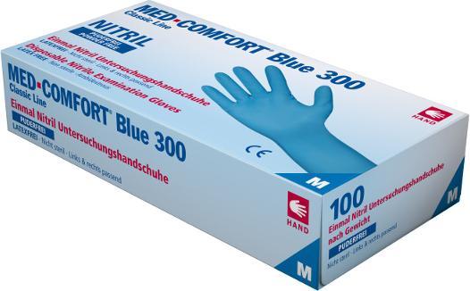 Produktbild Ampri Nitril Einweghandschuhe Med-Comfort blue 300 (S)