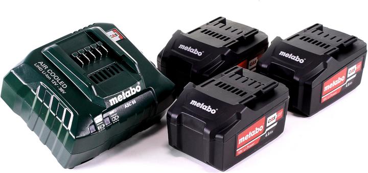 Actual product image Metabo Basic set 3x Li-Power battery pack 18 V 4.0 Ah CAS Li-Ion battery ( 3x 625591000 ) + charger ASC 5 (18 V)