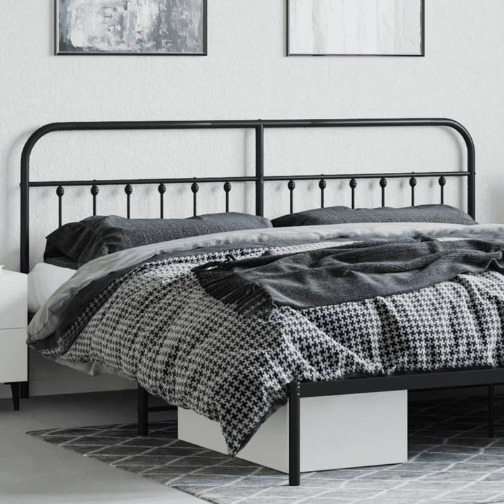 Image du produit VidaXL Kopfteil Metall Schwarz 193 cm, Farbe: Schwarz, Material (198 x 3 x 100 cm)