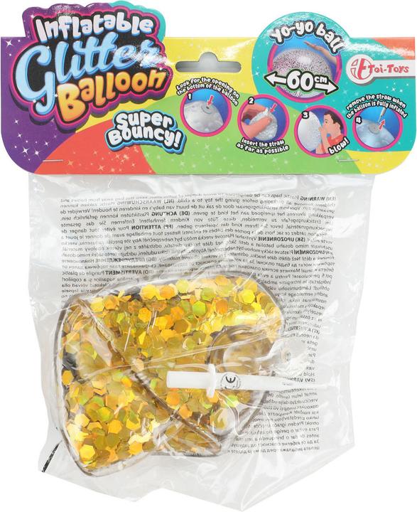 Actual product image Toi-Toys Inflatable glitter balloon, 60cm