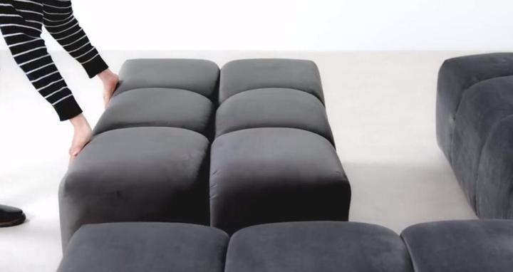 Produktbild Kare Design Hocker Belami Velvet Grau 105x70cm (105 cm)