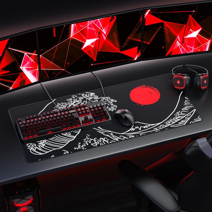 Actual product image Titanwolf Gaming Mouse Pad, 900 x 400mm XXL Speed Gaming Mouse Mat, Mousepad Extra Large Surface, Great Wave (XXL)