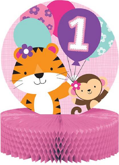 Produktbild Creative Party Tafelaufsatz 1. Geburtstag Mädchen Tiere