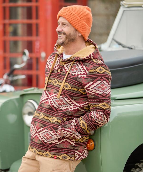 Actual product image Joe Browns Warm Aztec Button Detail Hoodie (XXL)
