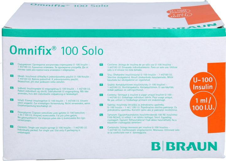 Actual product image B.Braun 100 Insulin 1 ml solo L (Insulin injections)