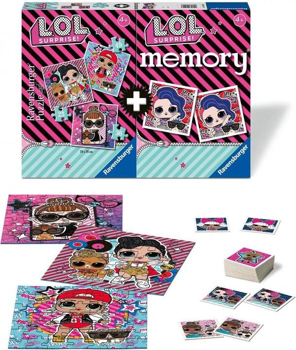 Produktbild Ravensburger 3 Jigsaw and Memory Game LOL, 20549 (31 Teile)