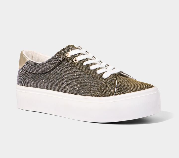 Actual product image Joe Browns Two-Tone Glitter Platform Low-Top Trainers (42)