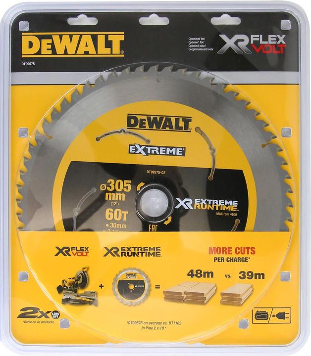 Actual product image DeWalt FLEXVOLT Mitre Saw Blade 305mmX30mmX60T