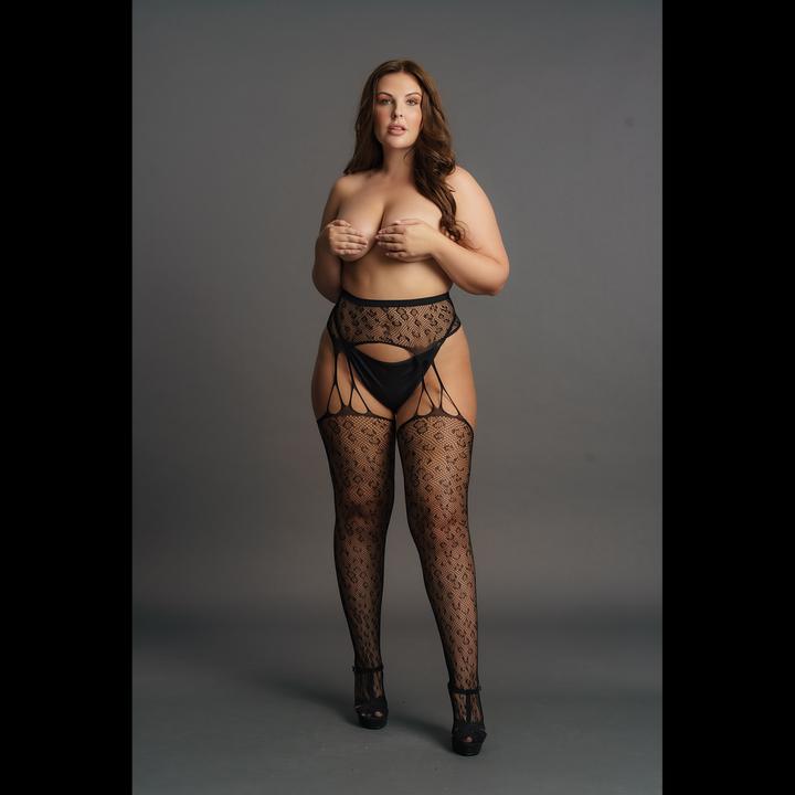Produktbild Le Désir Suspender Leopard Pantyhose - OSX (One Size)