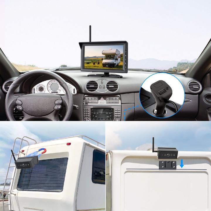 Actual product image AutoVox Solar Rückfahrkamerasystem Wireless 7" 12/24V