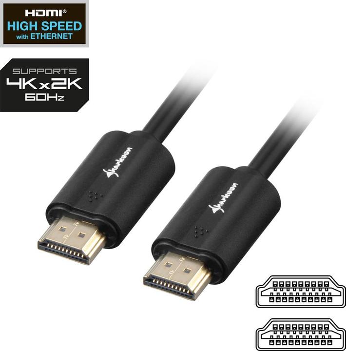 Produktbild Sharkoon HDMI (Typ A) — HDMI (Typ A) (12.50 m, HDMI)