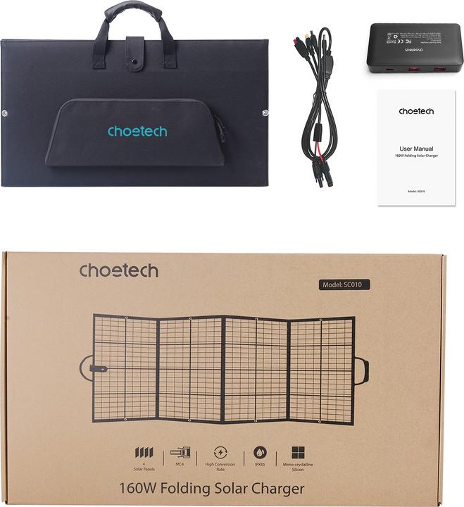 Actual product image Choetech SC010 Solar charger (160 W, 6.50 kg)
