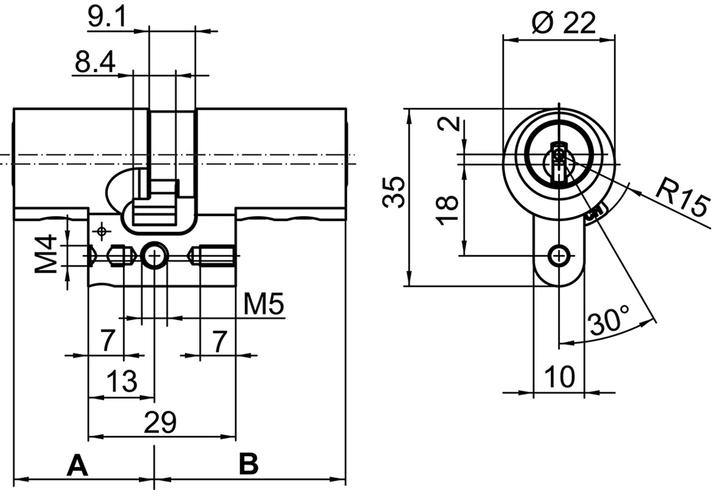 Produktbild Kaba Doppelzylinder star Typ M1515 A (Verschlusszylinder)