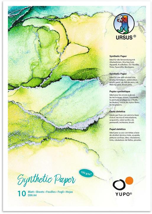 Ursus Bloc de peinture Yupo Synthetic, A4, 10 feuilles (A4)