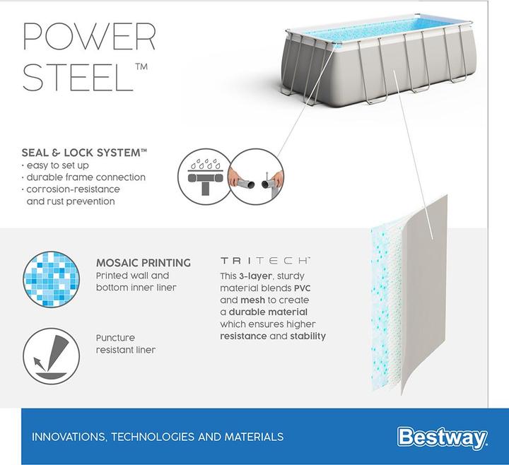 Produktbild Bestway Rectangular Frame Pool (412 x 201 x 122 cm)