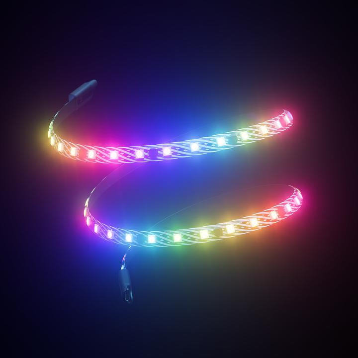 Actual product image Hyte Ls10 RGB Light Strips Blk 3pk (Green, Blue, Red)