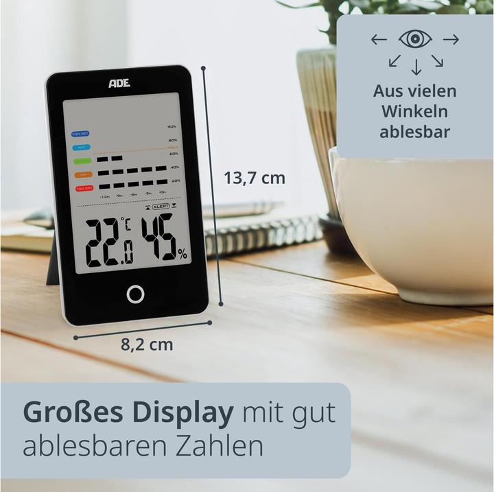 Actual product image ADE Thermo-/Hygrometer digital Schwarz, Funktionen