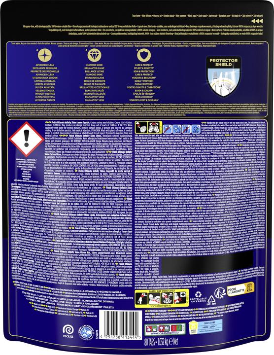 Image du produit Finish Ultimate Infinity Shine Citron (Cachets, 80 Cycles de lavage)
