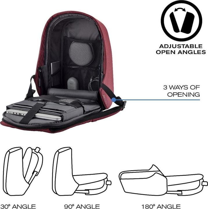 Produktbild XD Design Anti-Diebstahl-Rucksack Bobby Hero Small (Rot) (11.50 l)