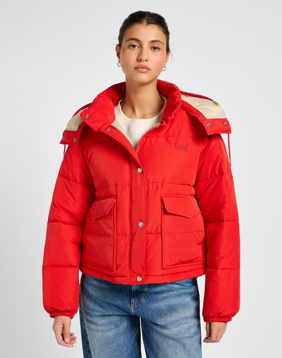 Actual product image Lee Quilted jacket Hooded Short Puffer (L)