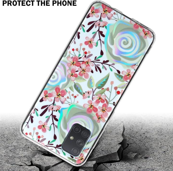 Actual product image Cadorabo IMD TPU Colorful Flowers & Leaves Cover (Samsung Galaxy A71)