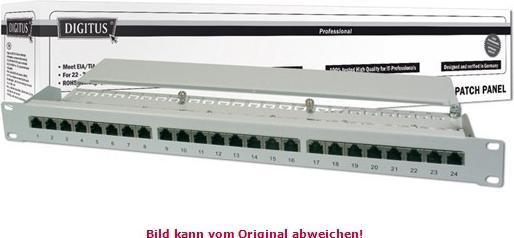 Immagine prodotto Digitus CAT 5e Classe D Patch Panel schermato a 16 porte RJ45 8P8C LSA 1U Rack Mount Colore Grigio RAL 7035