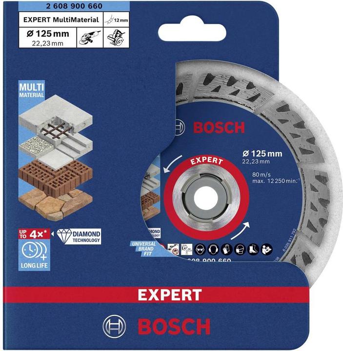 Actual product image Bosch Professional Zubehör EXPERT MultiMaterial diamond cutting discs, 125 x 22.23 x 2.2 x 12 mm