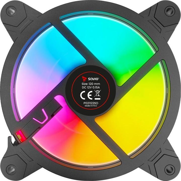 Actual product image Savio Wentylator FAN-01 4-pack 120mm ARGB wraz kontrolerem oraz pilotem (120 mm, 1 x)
