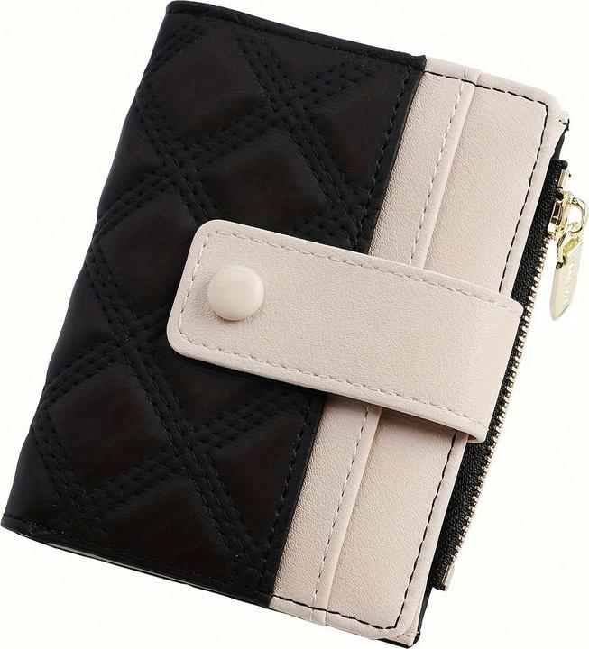 Only-Bags.Store Neue gesteppte Brieftasche mit Reissverschlusstasche und Schnallenverschluss, perfekt für Geschenke