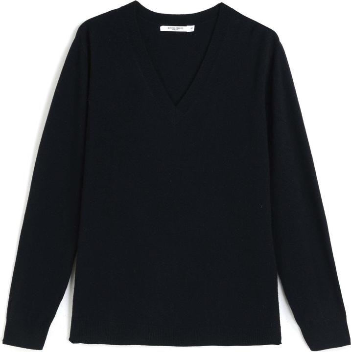 Bellemere Pullover Solid V-Neck Merino-Cashmere Sweater