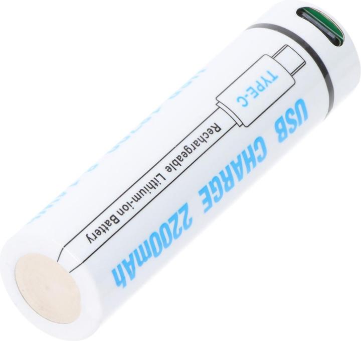 Immagine prodotto AccuCell Rundzelle 18650, Li-ion, 3,7V, 2200mAh, 8,1Wh, mit USB-C Charging Port (1 pz., 2200 mAh)