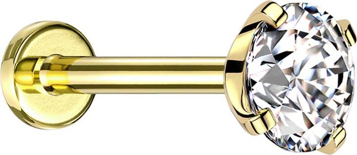 Immagine prodotto Star Piercing Labret Micro Threadless placcato oro con set di cristalli in argento (Acciaio chirurgico 316L, senza ottone)
