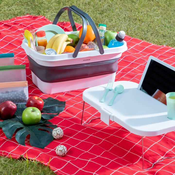 Produktbild InnovaGoods Faltbarer Picknickkorb mit Tisch-Deckel Pickning