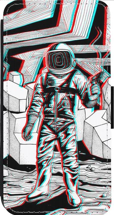 Produktbild PhoneLook Hülle Wallet schwarz Anaglyph Astronaut (Apple iPhone 13 Pro Max)