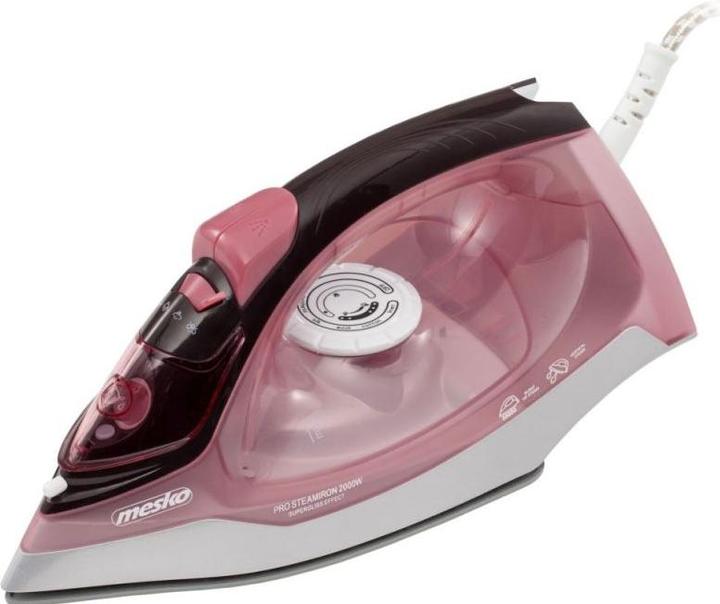 Actual product image Mesko MS 5028 Iron Dry & Steam Iron Ceramic Ironing Sole (2600 W, 60 g/min)
