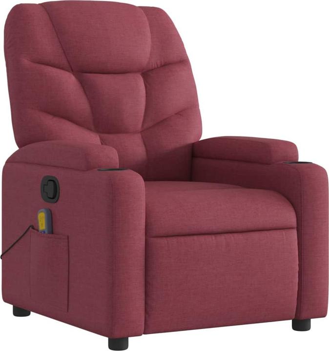 Actual product image VidaXL Massage chair wine red fabric,Colour: Wine red,Material: Fabric