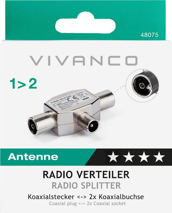 Actual product image Vivanco Radio two-way distributor (U/UTP, CAT6)