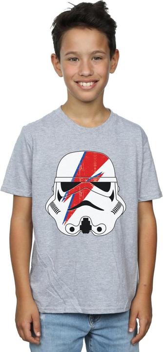 Actual product image Star Wars Boys Glam Stormtrooper Lightning Bolt Cotton T-Shirt (140, 146)